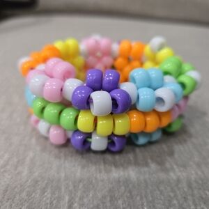 Handmade Rainbow Kandi Cuff Bracelet
